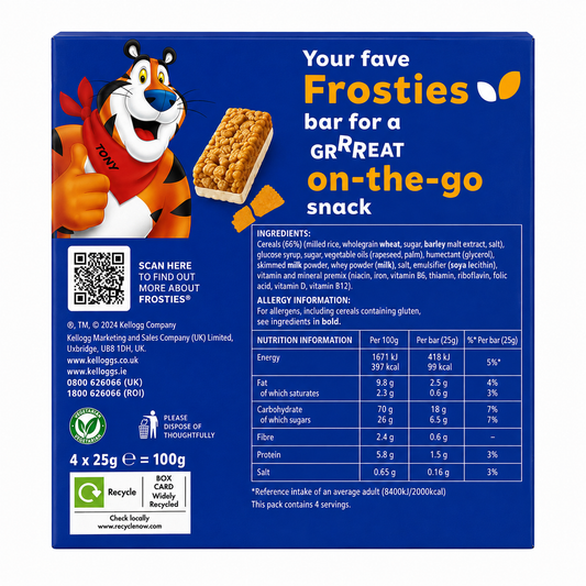 Kellogg's Frosties Bars 150gm Imported From UK - Nosh Products