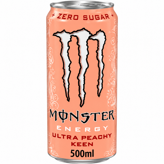 Monster Energy Drink Ultra Peachy Keen Zero Sugar 500ml (Pack of 4) Imported From UK