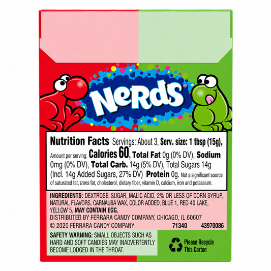 Wonka Nerds Watermelon And Cherry Candy 47gm Imported From USA - Nosh Products