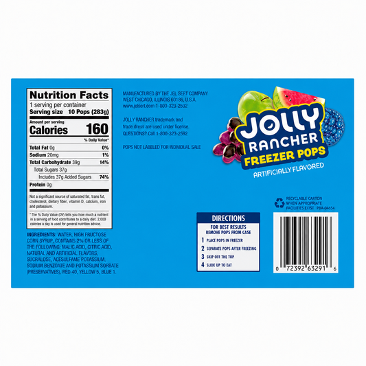 Jolly Rancher Freezer Pops (10 Pieces) Imported From USA - Nosh Products