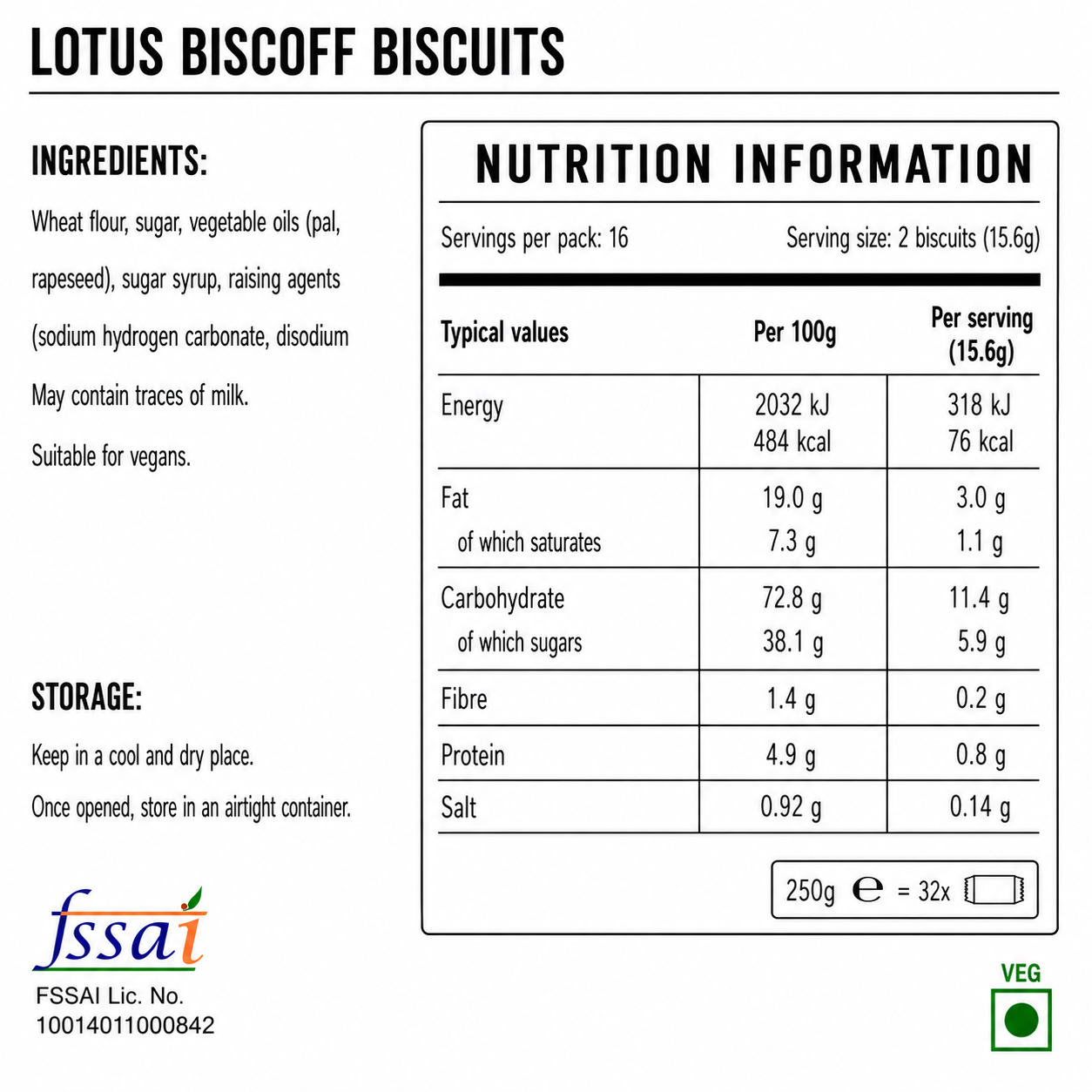 Lotus Biscoff Biscuit 250gm Imported From Belgium - Nosh Products