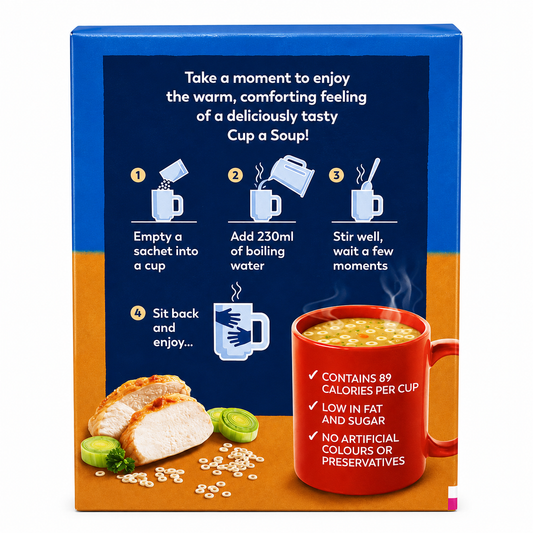 Batchelor's Cup-A-Soup Chicken Noodle Flavour (4 Cups) Imported From UK - Nosh Products