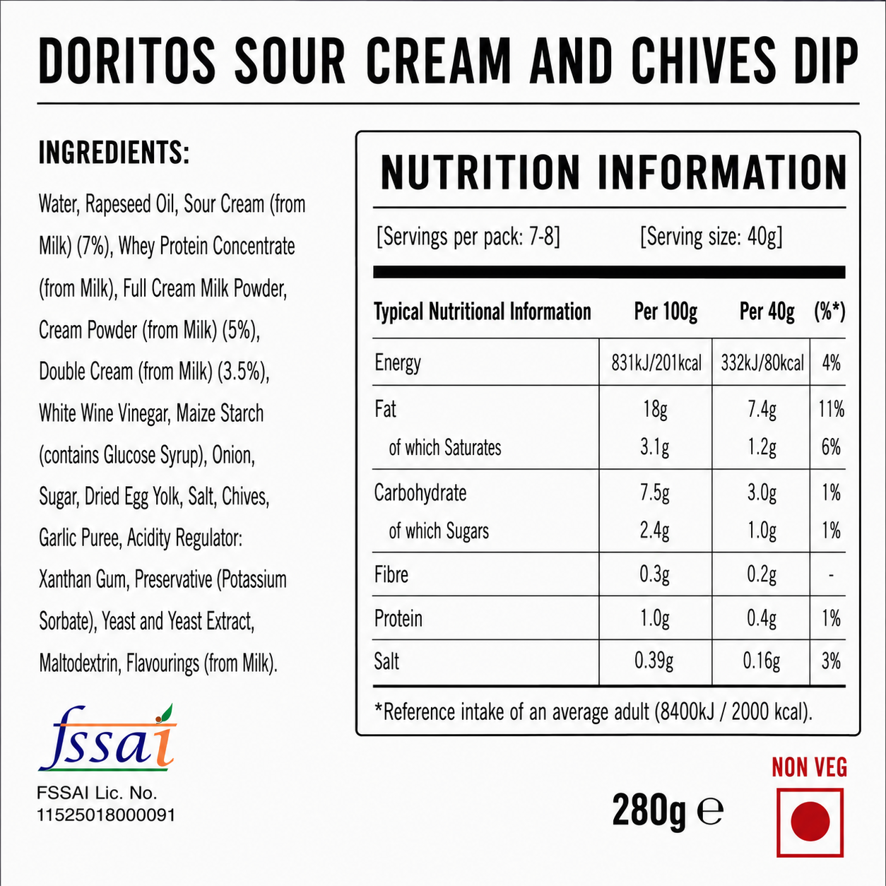 Doritos Sour Cream And Chives Dip 280gm Imported From USA - Nosh Products
