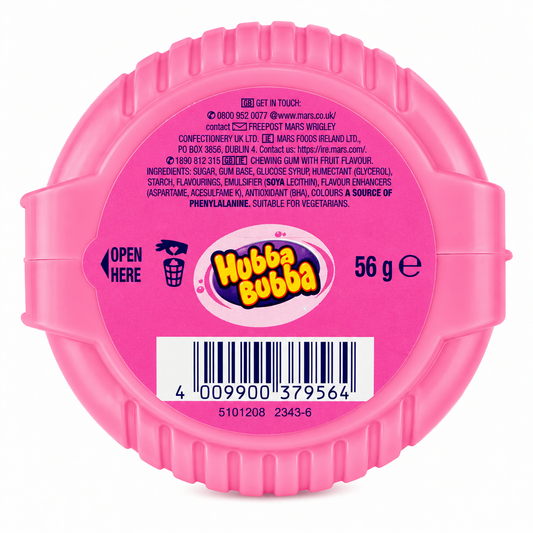 Hubba Bubba Tape Fancy Fruit Chewing Gum 56gm Imported From USA/UK - Nosh Products