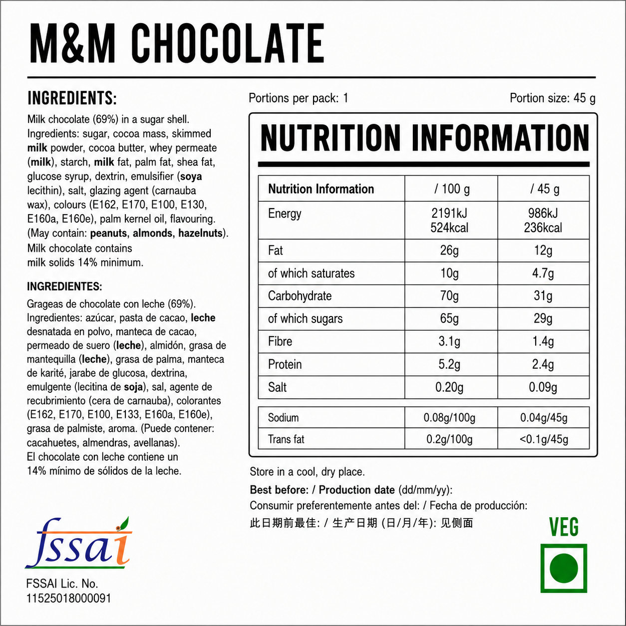 M&M Chocolate 45gm Imported From USA