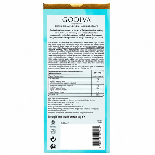 Godiva Salted Caramel Chocolate 90gm Imported From Switzerland