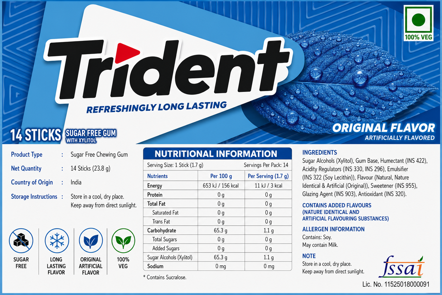 Trident Original Chewing Gum