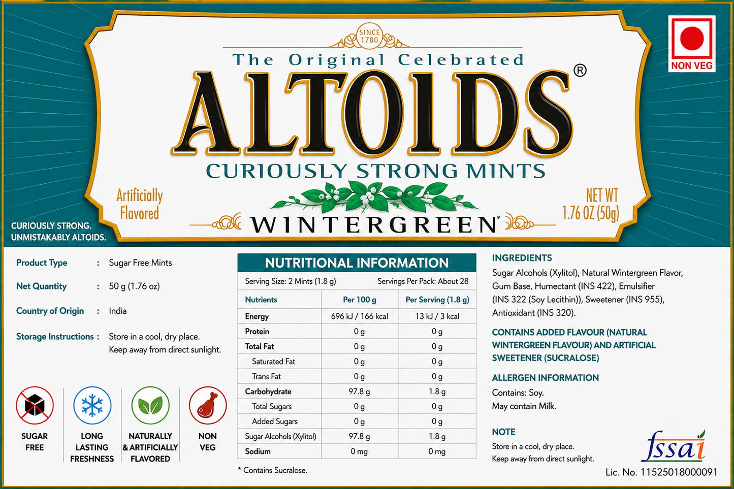 Altoid Wintergreen 50gm