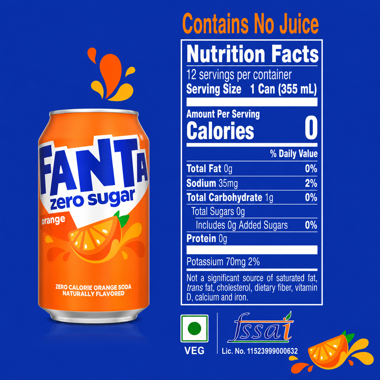 Fanta Orange Zero Sugar 330ml - Nosh Products