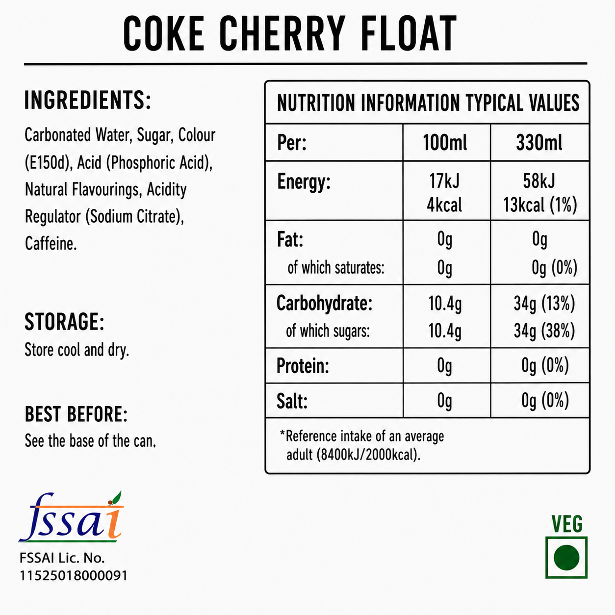 Coke Cherry Float 330ml Imported From UK