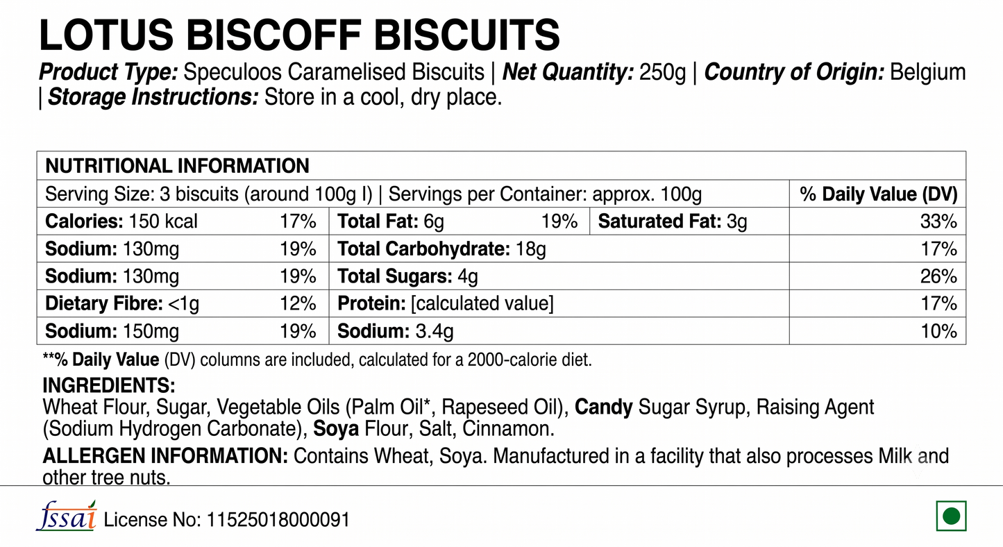 Lotus Biscoff Biscuit 250gm Imported From Belgium - Nosh Products
