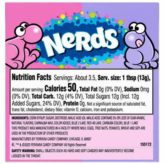 Wonka Nerds Strawberry And Grape Candy 47gm Imported From USA - Nosh Products