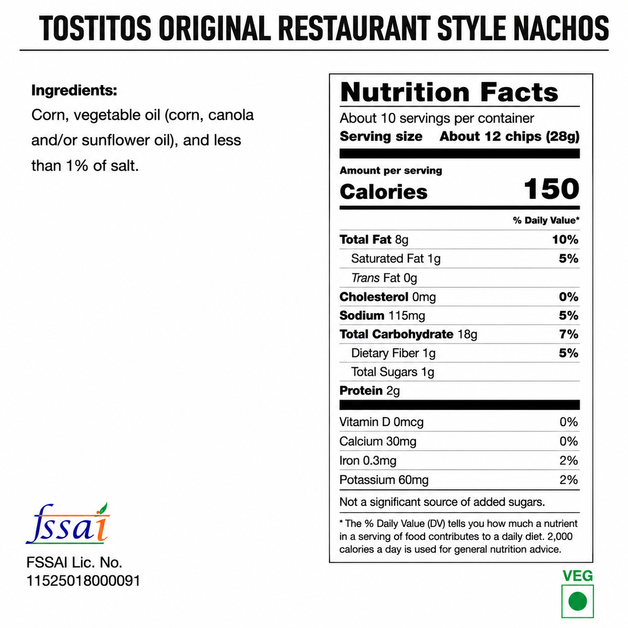 Tostitos Original Restaurant Style Nachos 283gm Imported From USA - Nosh Products