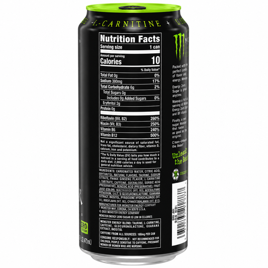 Monster Energy Drink Black Zero Sugar 500ml (Pack Of 4) Imported From UK