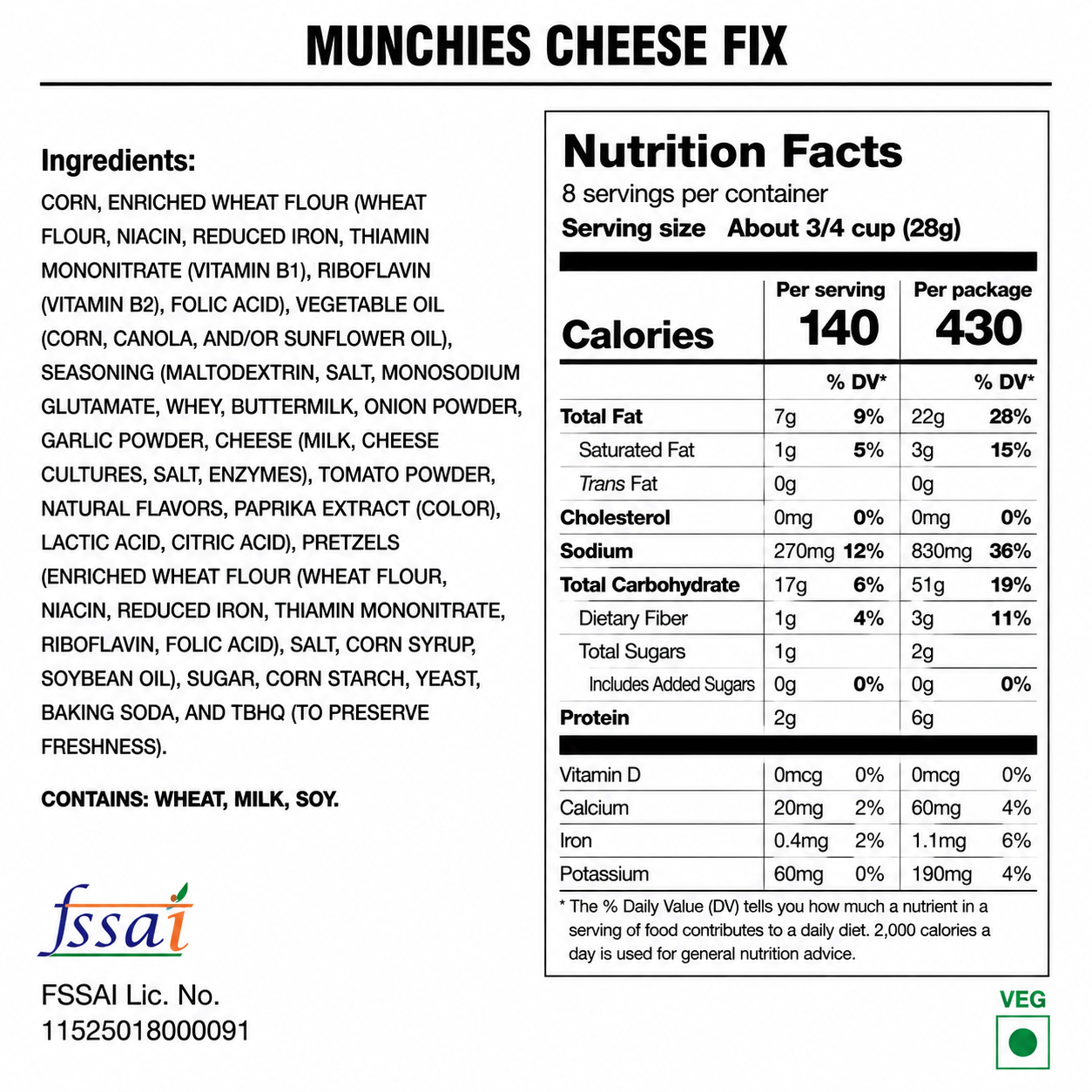 Munchies Cheese Fix 262gm Imported From USA