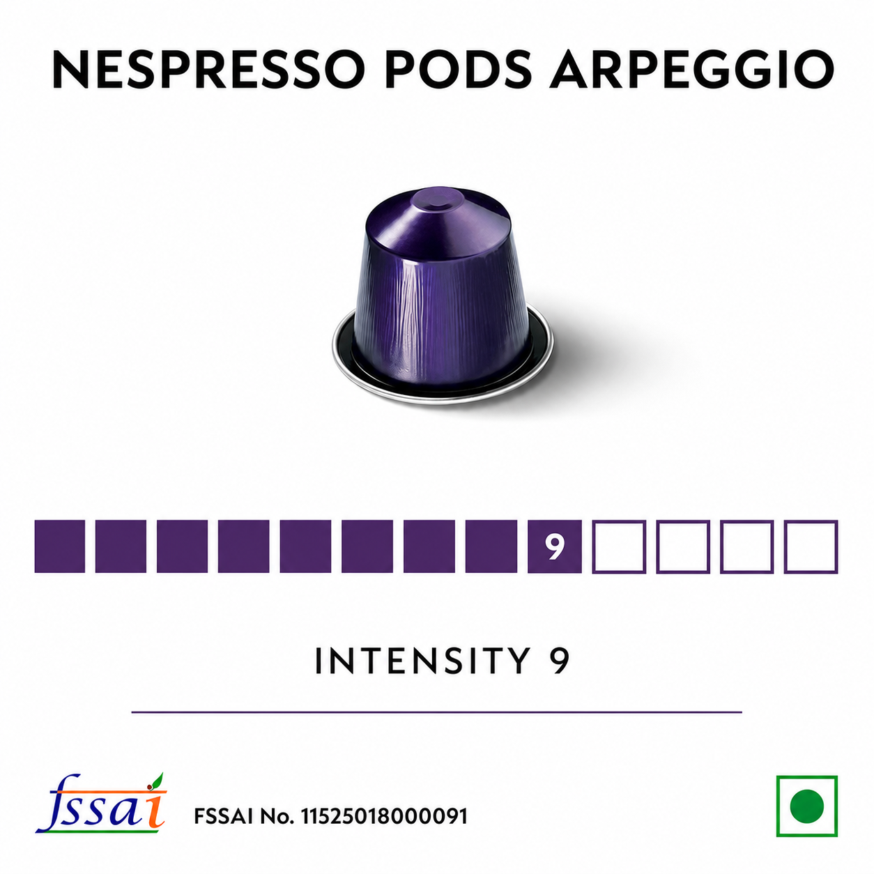 Nespresso Pods Sleeve Arpeggio(10 Pods) Imported From Switzerland - Nosh Products