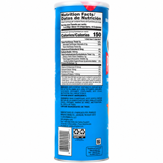 Pringles Salt And Vinegar Chips 158gm Imported From USA - Nosh Products