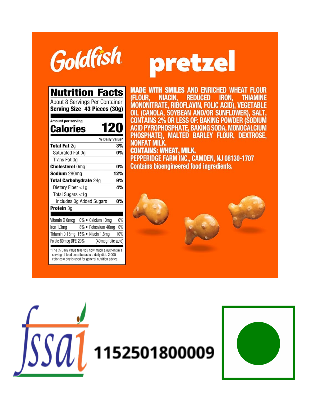 Pepperidge Farm Goldfish Baked Crackers Pretzel 187gm - Nosh Products