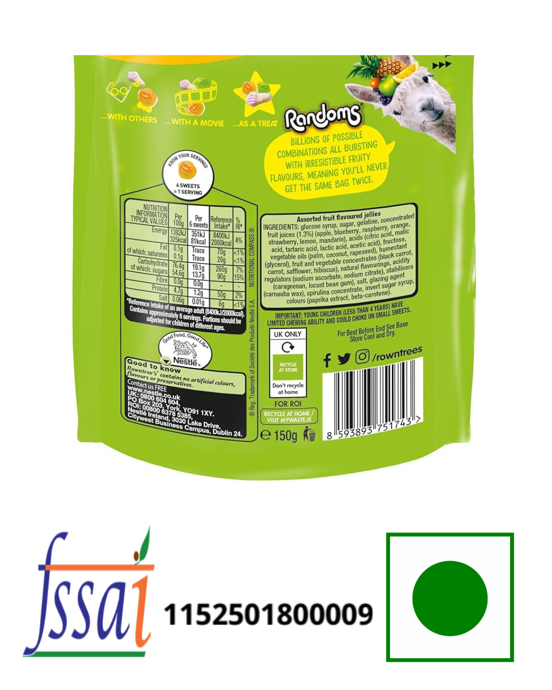 Rowntrees Randoms Candy 120gm Imported From UK - Nosh Products