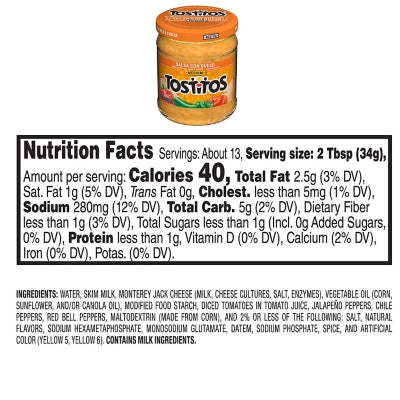 Tostitos Con Queso Cheese Dip 453gm