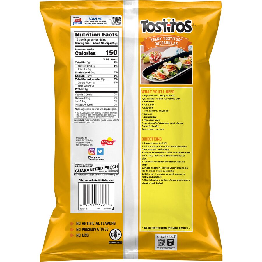 Tostitos Crispy Round Nachos 283gm