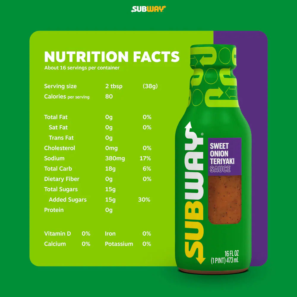 Subway Sweet Onion Teriyaki Sauce And Dip 473ml