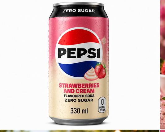 Pepsi Strawberries And Cream Soda Zero Sugar 330ml - Nosh Products