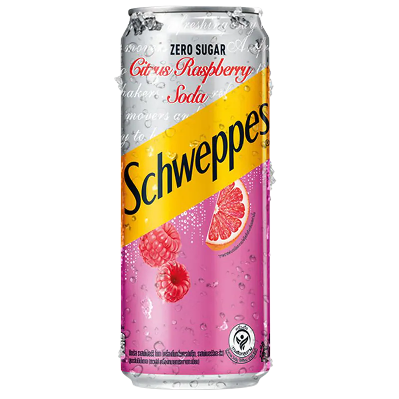 Schweppes Citrus Raspberry Soda Zero Sugar 320ml