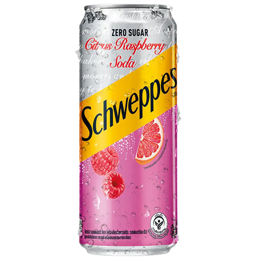 Schweppes Citrus Raspberry Soda Zero Sugar 320ml