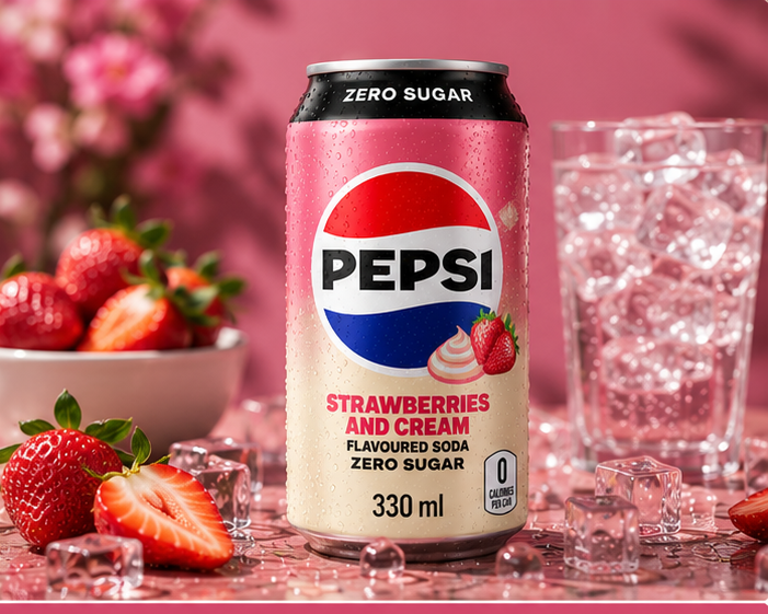 Pepsi Strawberries And Cream Soda Zero Sugar 330ml - Nosh Products