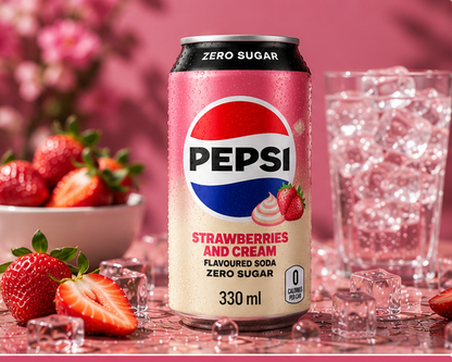 Pepsi Strawberries And Cream Soda Zero Sugar 330ml - Nosh Products