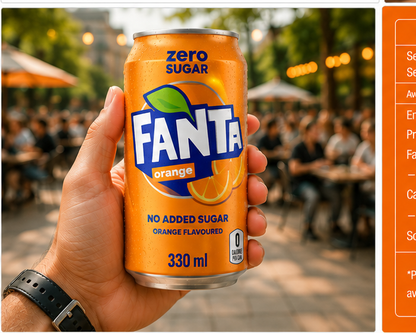 Fanta Orange Zero Sugar 330ml - Nosh Products