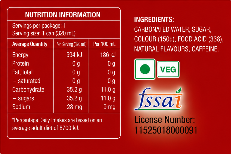 Coke Vanilla 320ml - Nosh Products