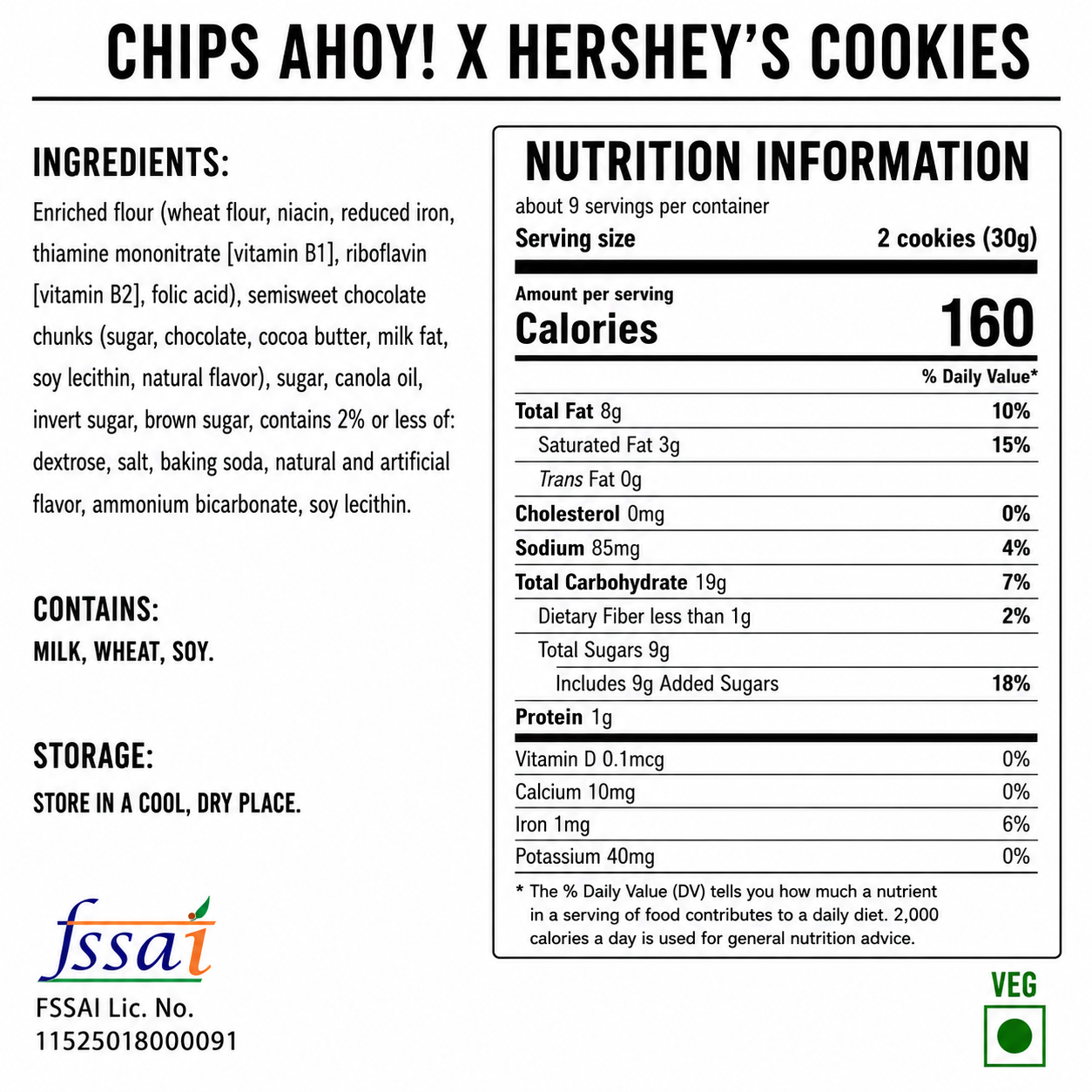 Chips Ahoy x Hershey Cookies 269gm Imported From USA