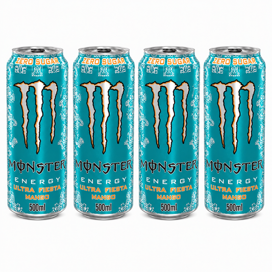 Monster Energy Drink Ultra Fiesta Mango Zero Sugar 500ml(Pack Of 4) Imported From UK