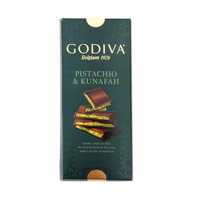 Godiva Pistachio Kunafa Dark Chocolate Bar 122gm - Nosh Products