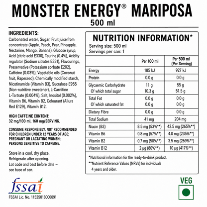Monster Energy Drink Mariposa 500ml Imported From UK