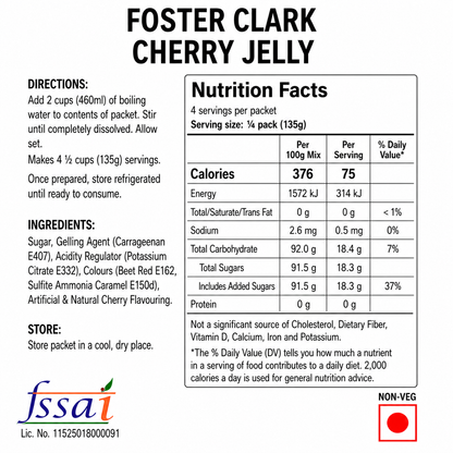 Foster Clark Jelly Cherry 80gm Imported From UK - Nosh Products