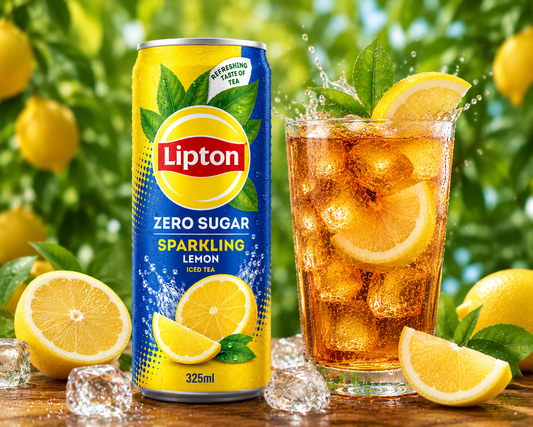 Lipton Zero Sugar Sparkling Lemon Iced Tea 325ml - Nosh Products