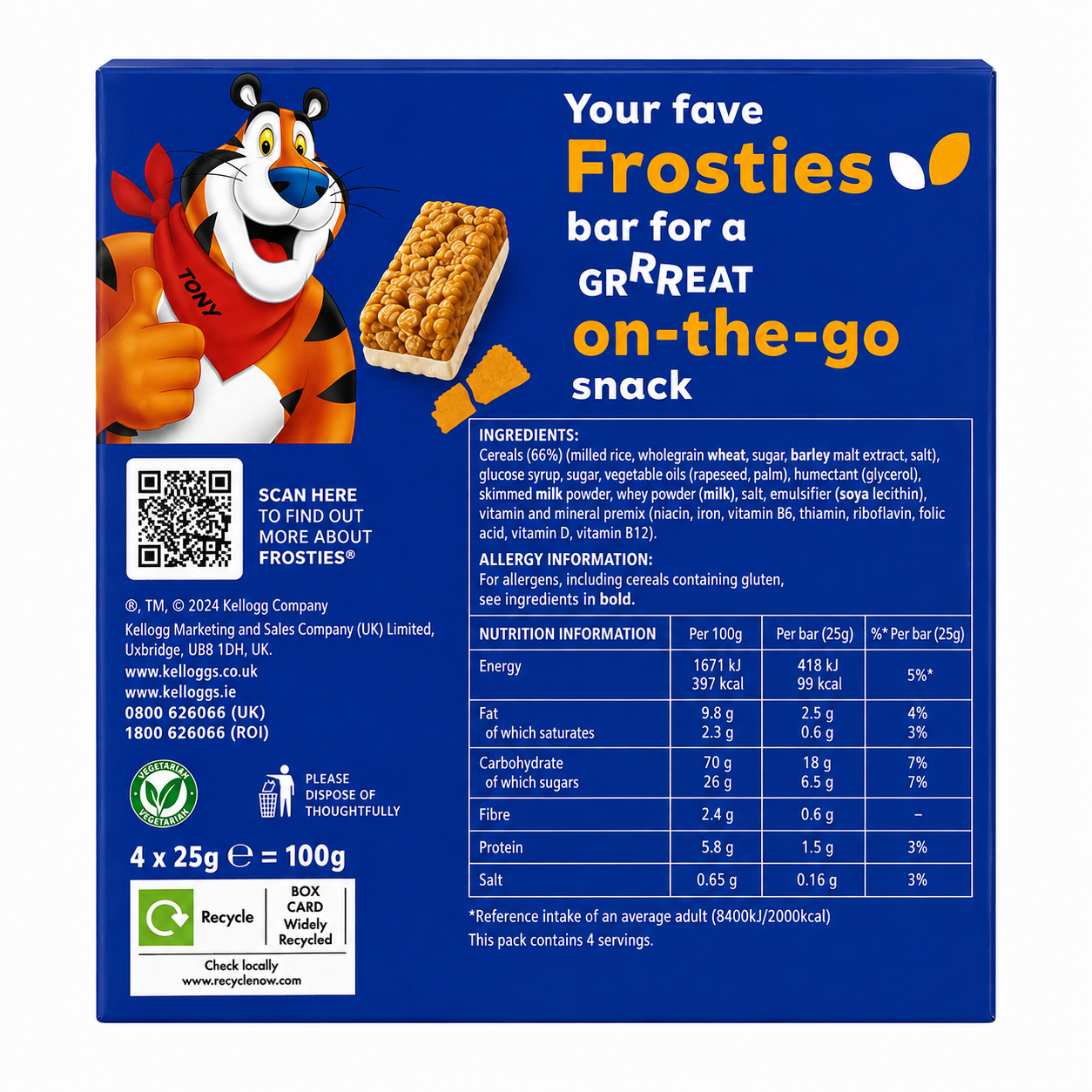 Kellogg's Frosties Bars 150gm Imported From UK