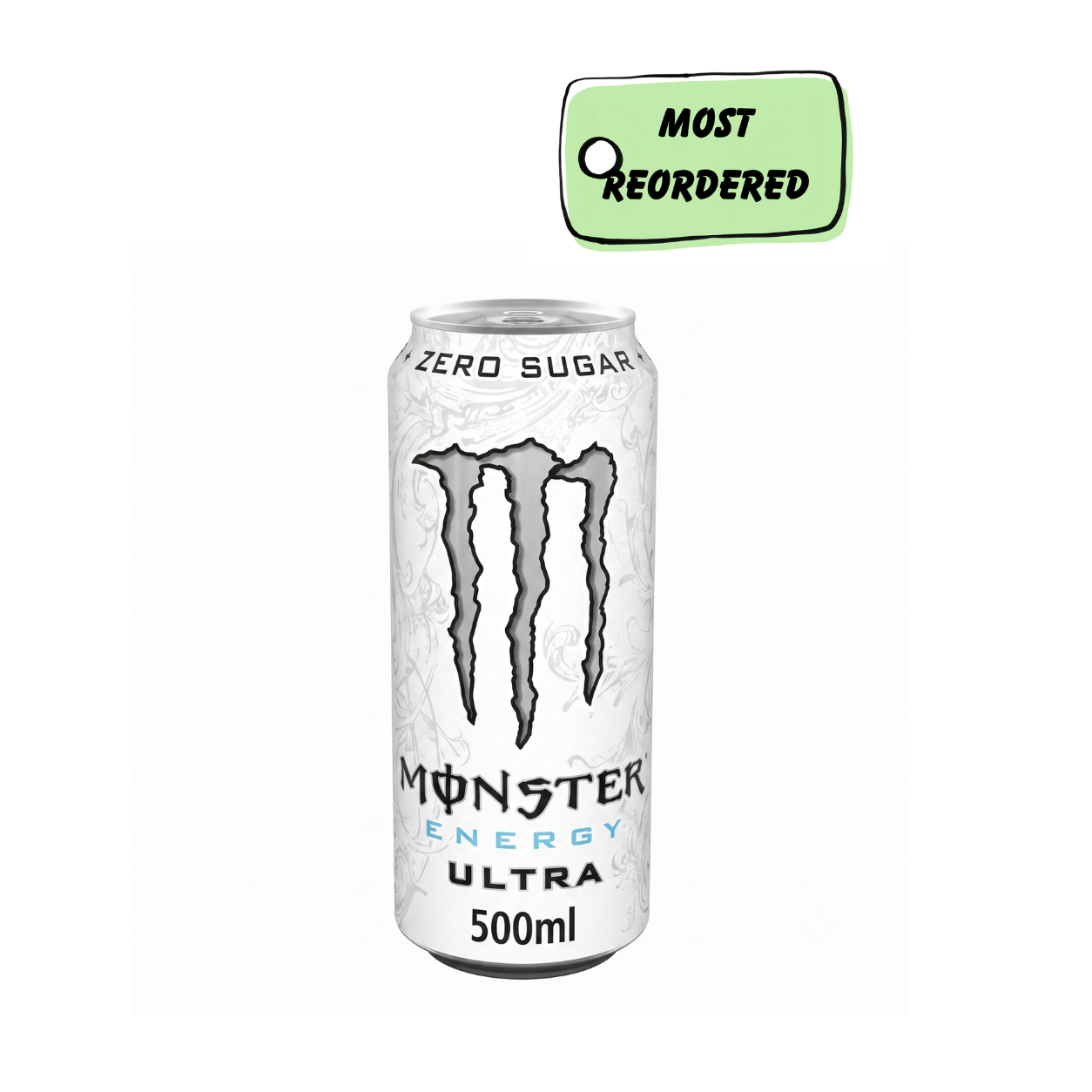 Monster White Energy Drink Zero Sugar 500ml (Pack of 4) Imported From UK