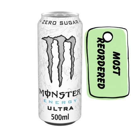 Monster White Energy Drink Zero Sugar 500ml (Pack of 4) Imported From UK - Nosh Products
