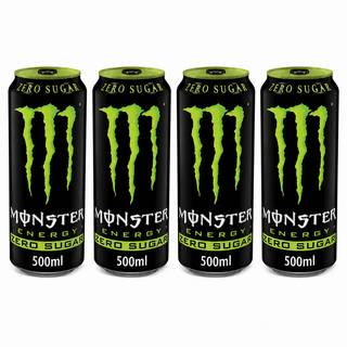 Monster Energy Drink Black Zero Sugar 500ml (Pack Of 4) Imported From UK