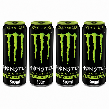 Monster Energy Drink Black Zero Sugar 500ml (Pack Of 4) Imported From UK
