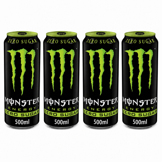 Monster Energy Drink Black Zero Sugar 500ml (Pack Of 4) Imported From UK