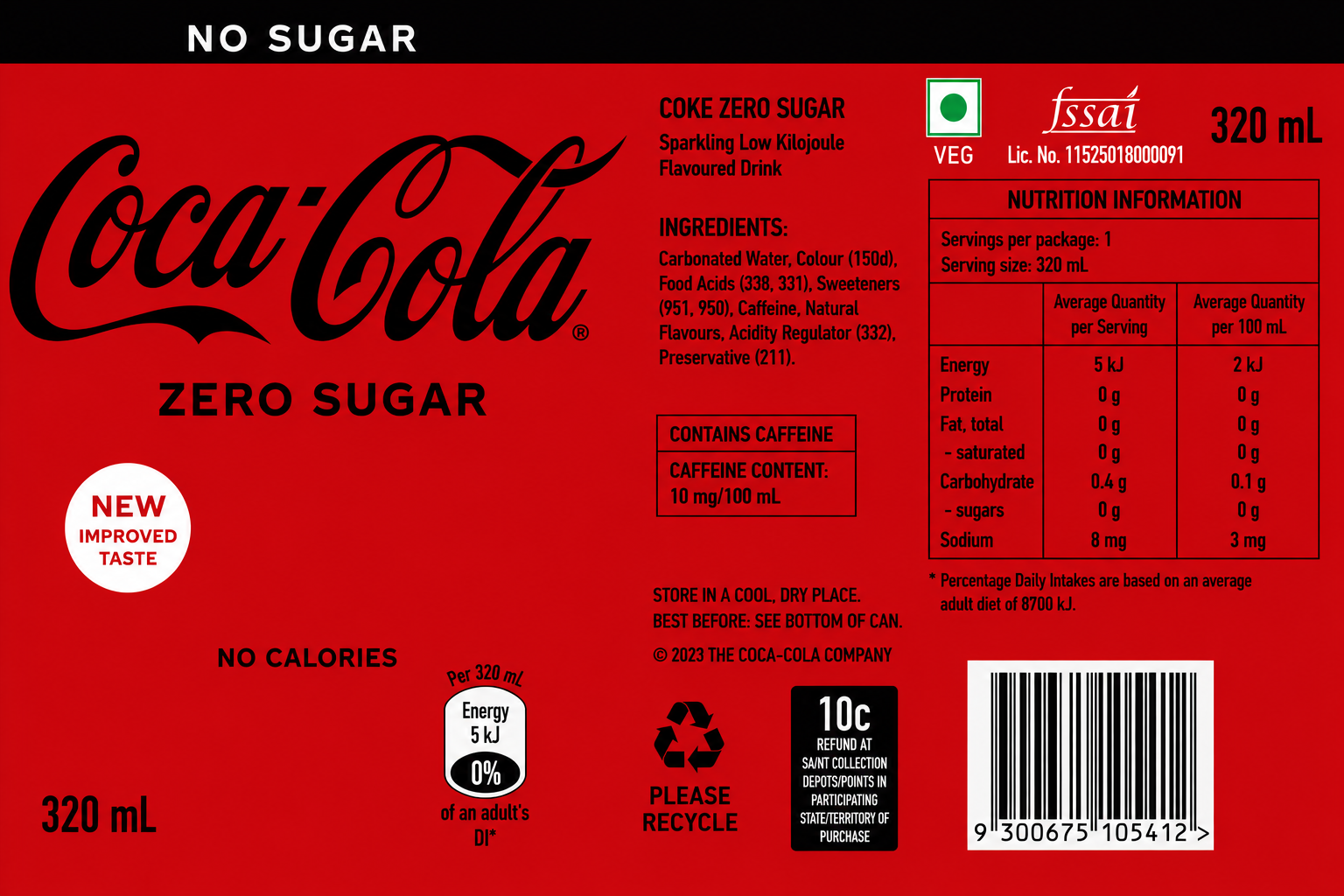 Coke Zero Sugar 320ml Imported From Asia - Nosh Products