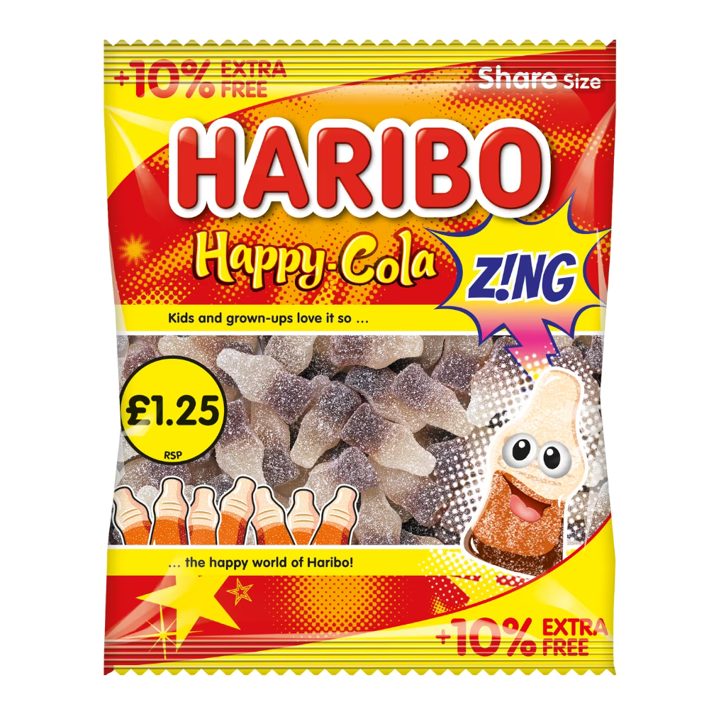 Haribo Happy Cola Candy Zing 140gm - Nosh Products