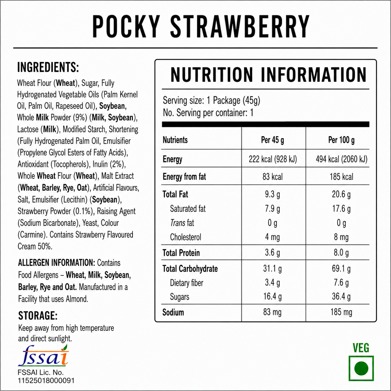 Pocky Sticks Strawberry 45gm Imported From Asia