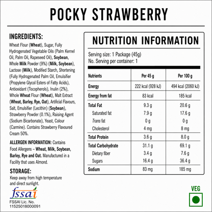 Pocky Sticks Strawberry 45gm Imported From Asia