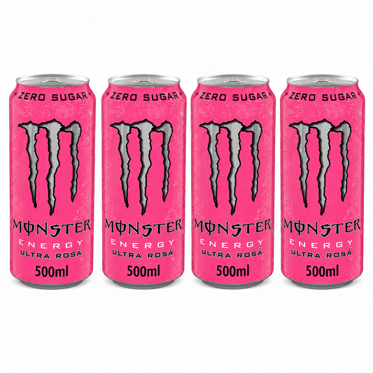Monster Energy Drink Ultra Rosa Zero Sugar 500ml (Pack Of 4) Imported From UK
